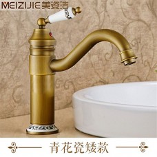 LYTOR Tradition Kitchen Sink Basin Mixer Tap Solid Brass Hot and Cold Tall Body Antique Bathroom Sink Faucet - B07FKS7N6S